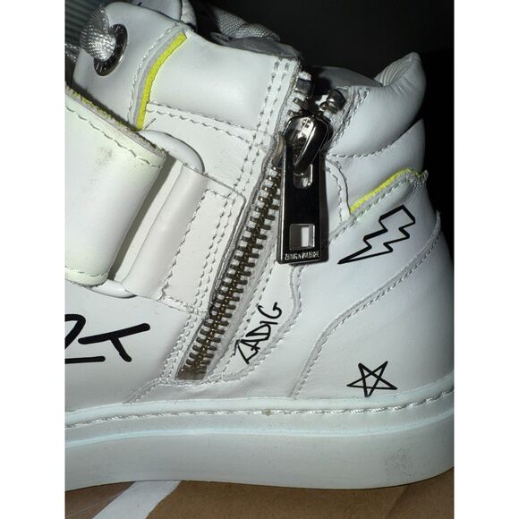 NWT Zadig & Voltaire ZV1747 Mid Flash Fluorescent Suede Charms Sneakers size 39 - Picture 12 of 13